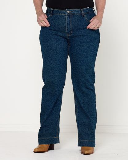 Aspen Jean - Indigo Leopard
