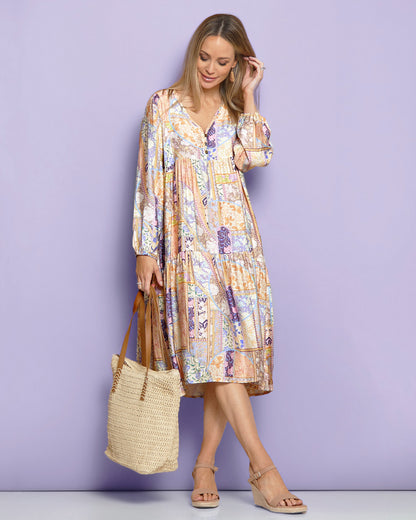 Carissa Dress - Dawn Floral Patchwork