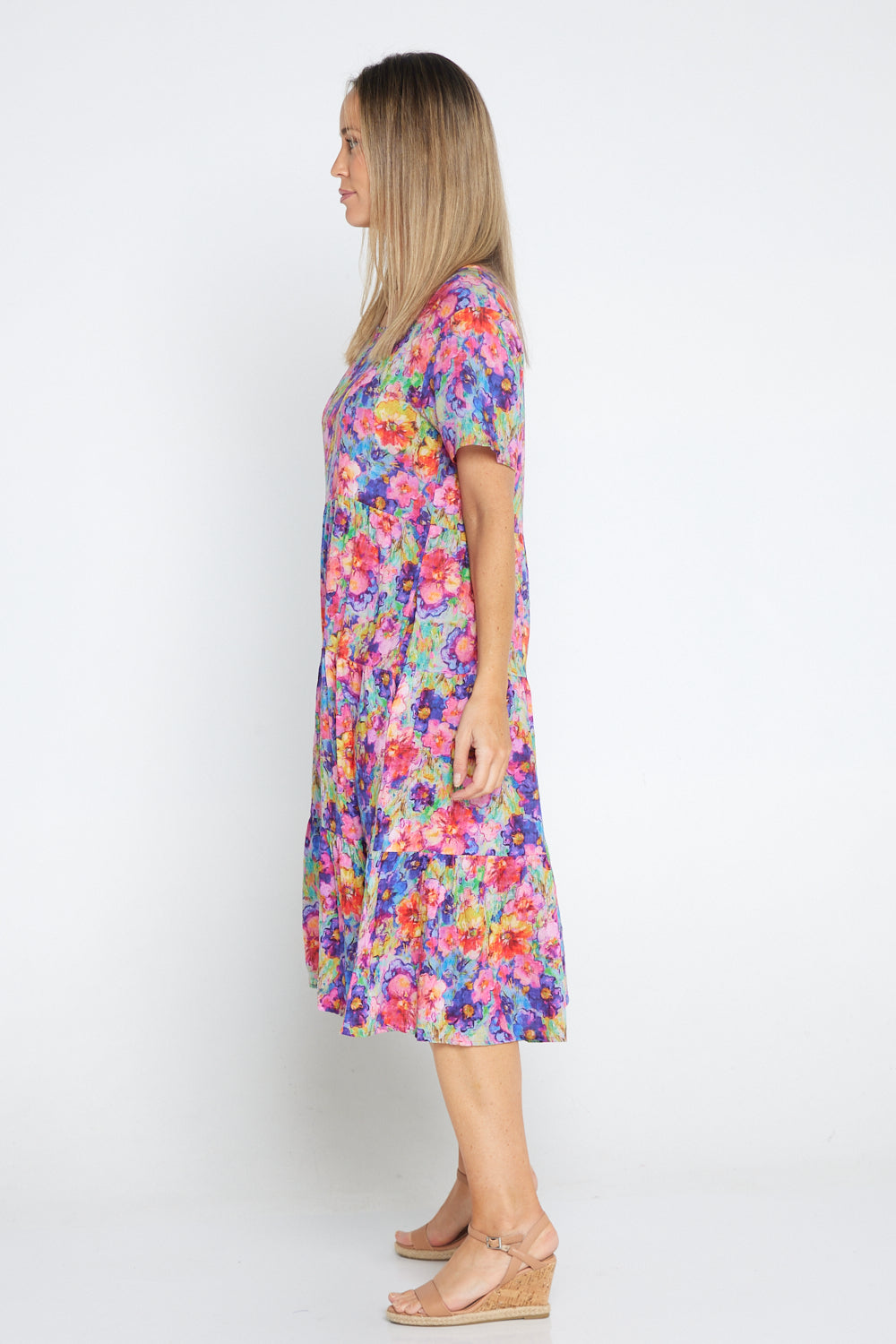 Bellissima Dress - Rainbow Floral Watercolour