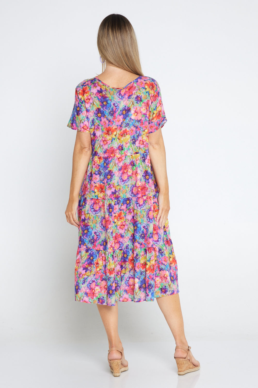 Bellissima Dress - Rainbow Floral Watercolour