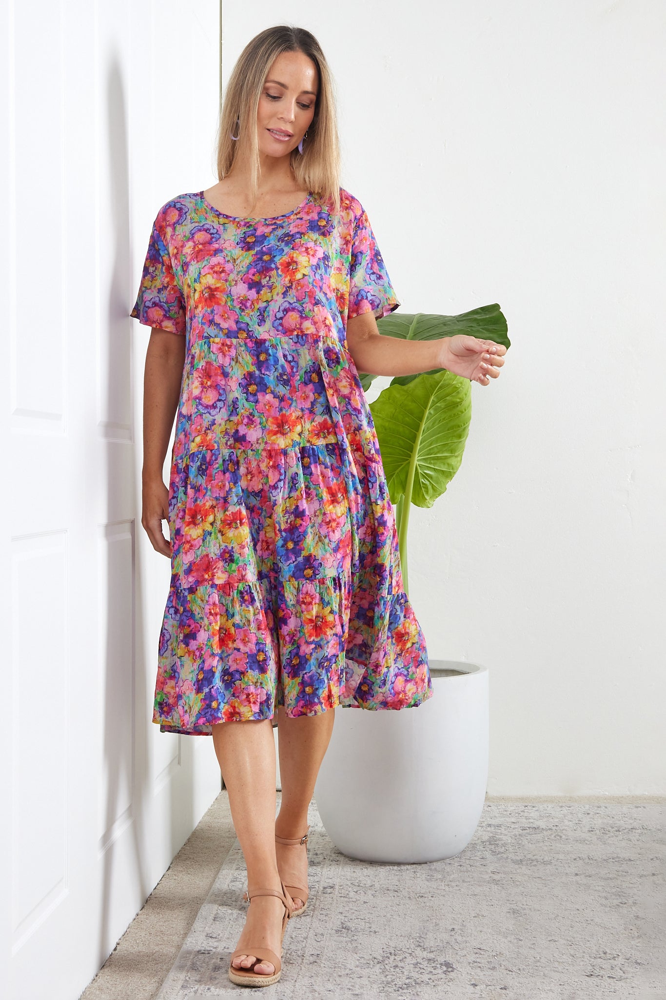 Bellissima Dress - Rainbow Floral Watercolour