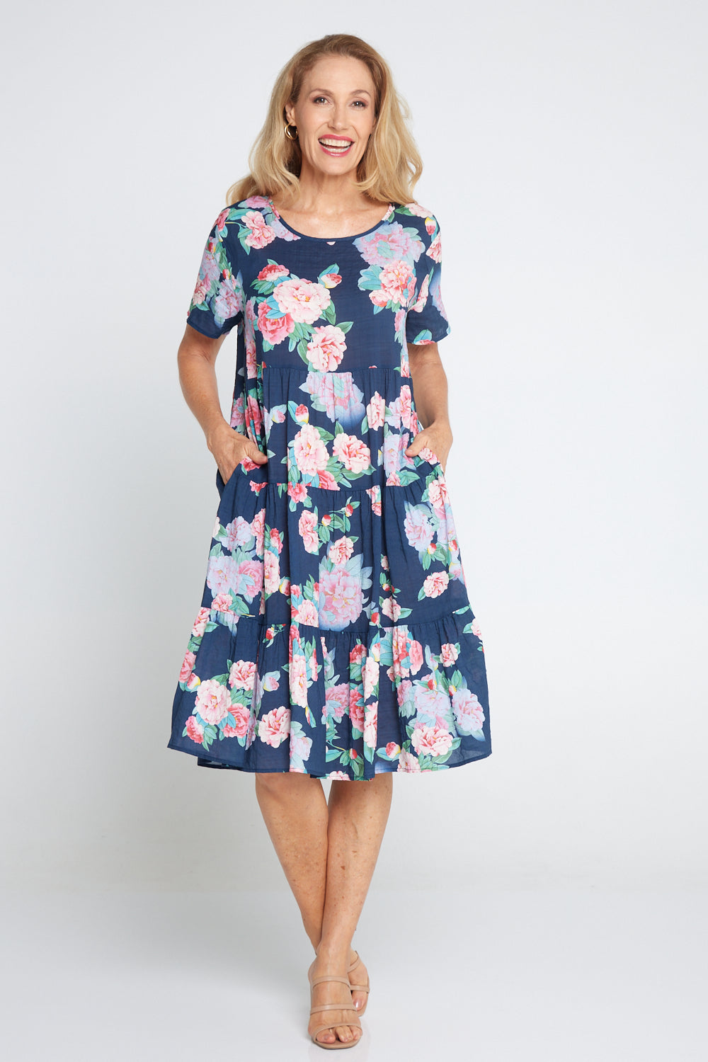 Bellissima Dress - Navy Camellia