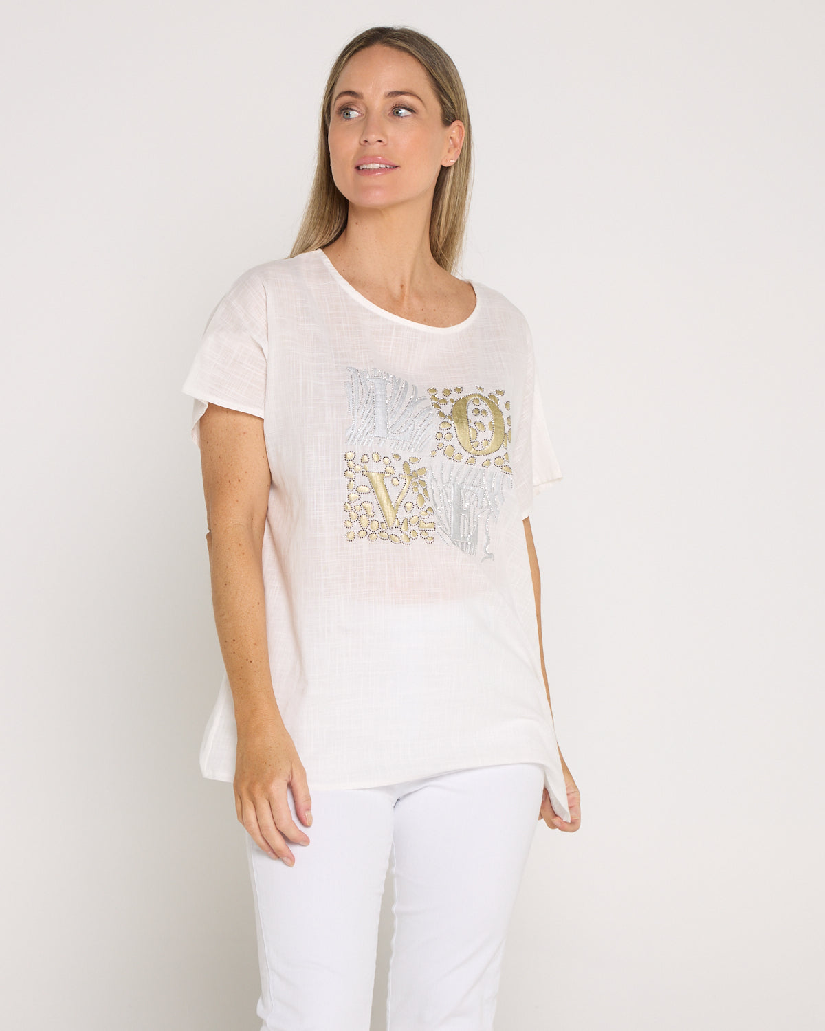 Gilded Love Top - White
