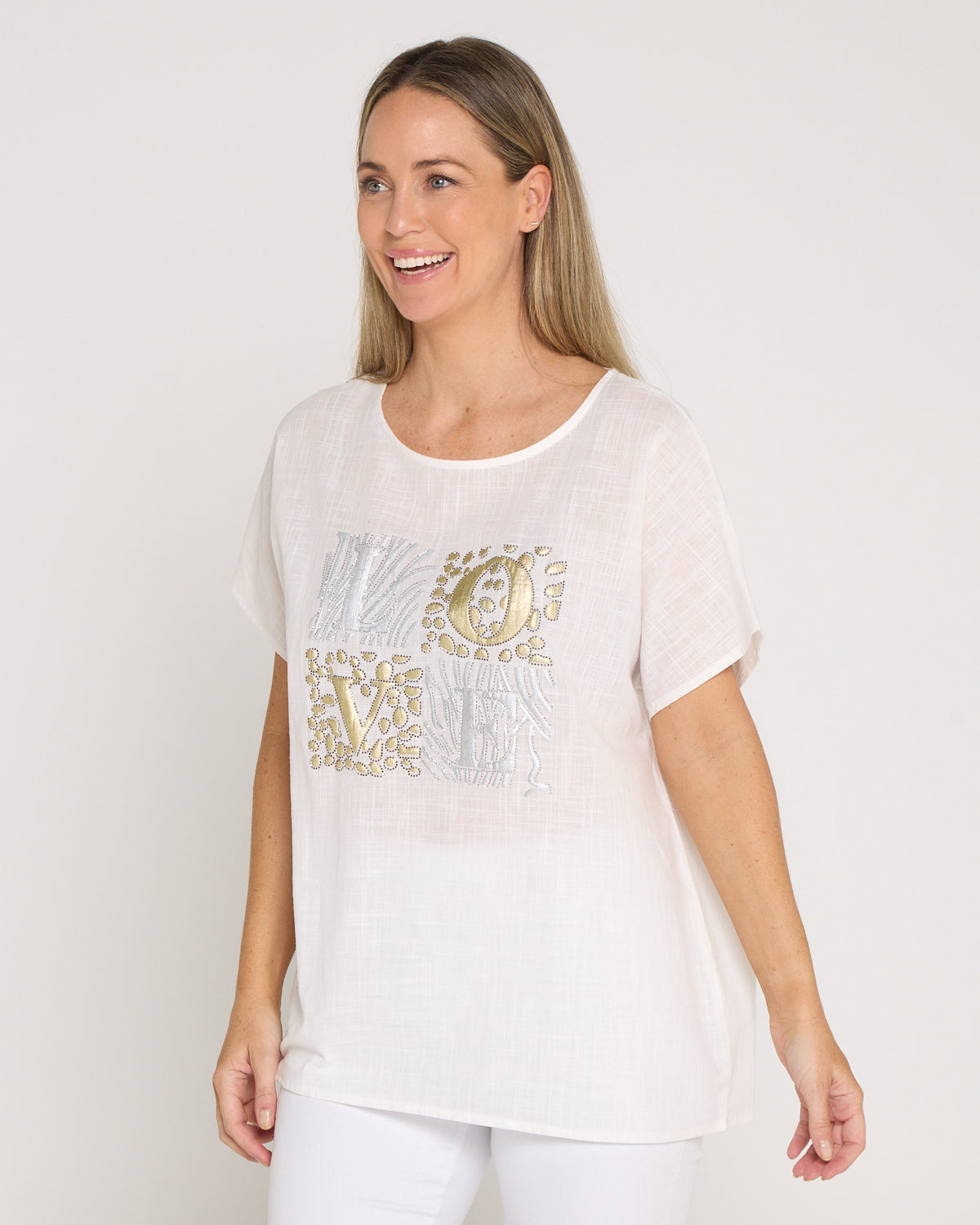Gilded Love Top - White