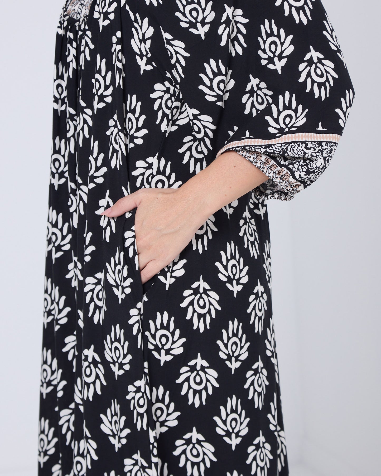 Whitby Dress - Black Border Print