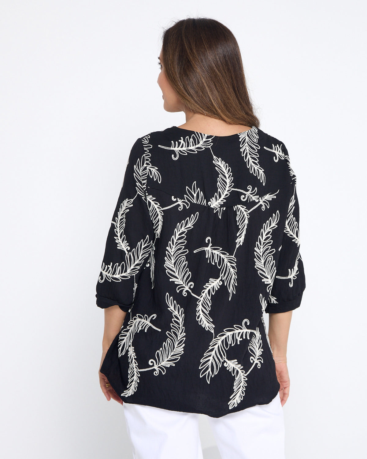 Bancroft Top - Black Leaf
