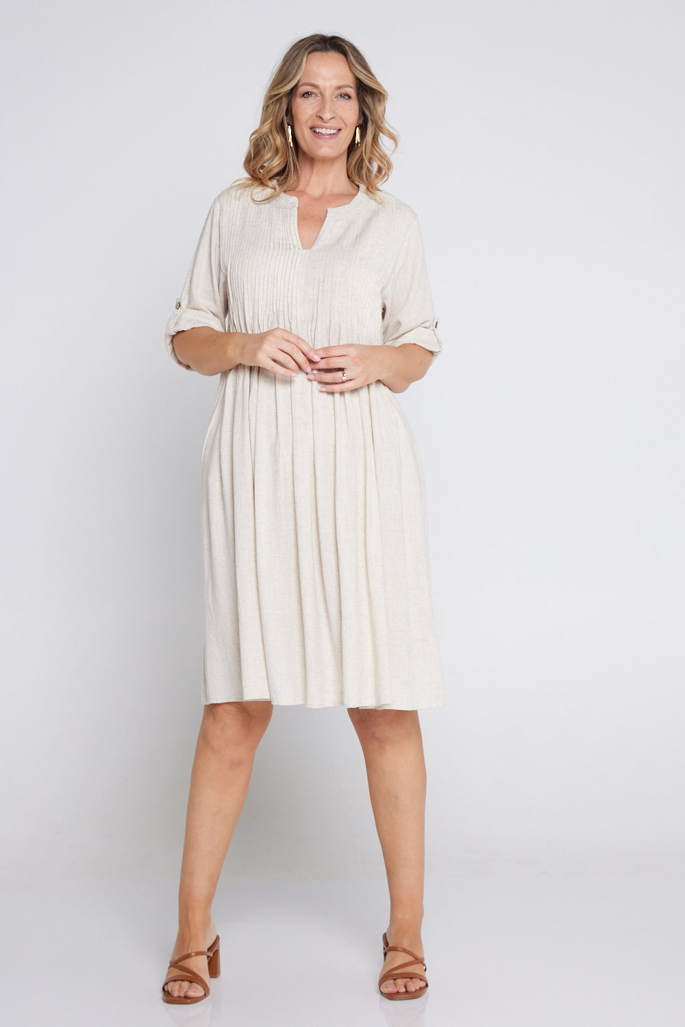 Melina Cotton & Linen Dress - Natural