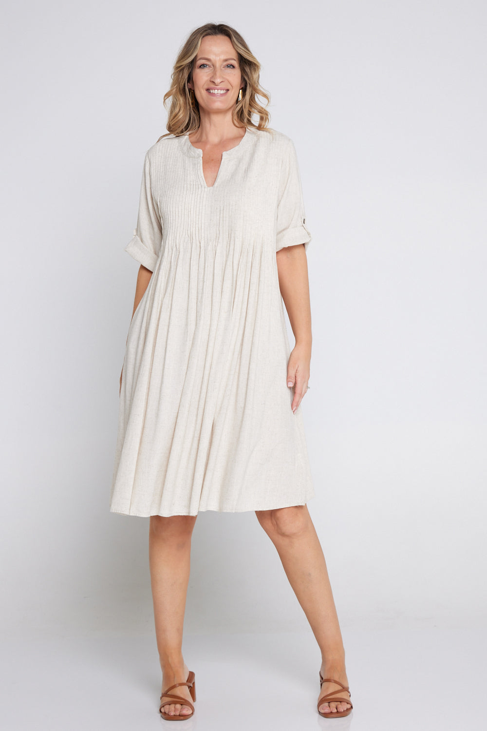 Melina Cotton & Linen Dress - Natural