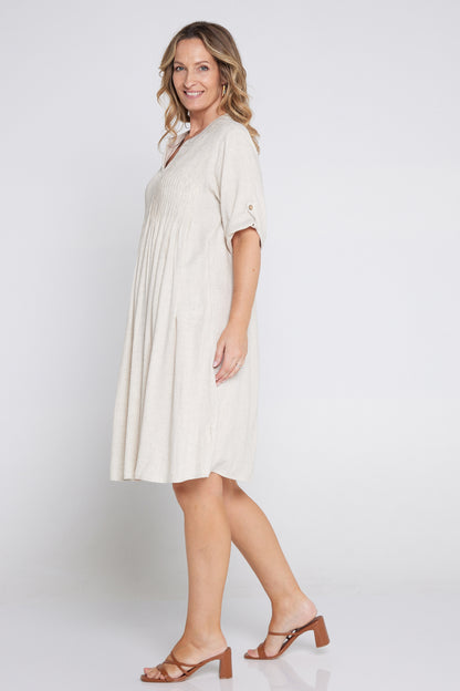 Melina Cotton & Linen Dress - Natural