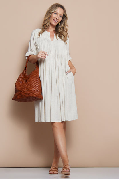 Melina Cotton & Linen Dress - Natural