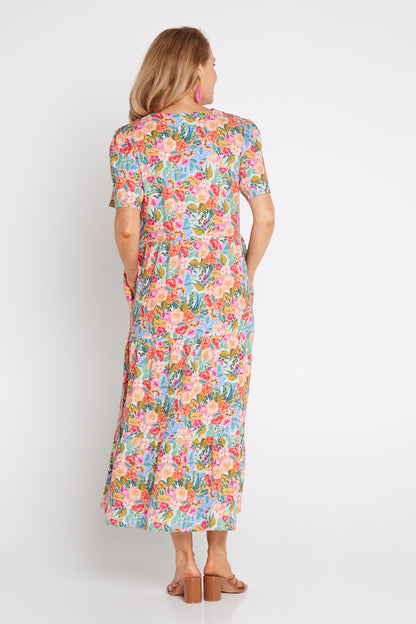 Patrice Cotton & Linen Dress - Bright Floral