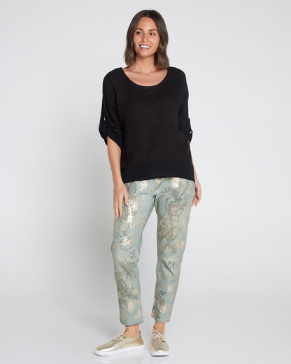 Ridley Pants - Sage & Gold Foil