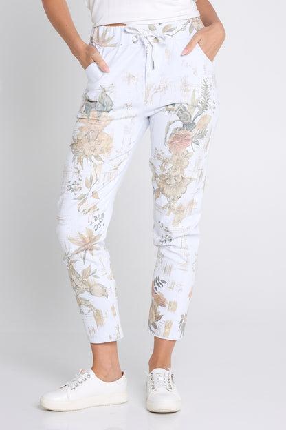 Ridley Pants - White Floral