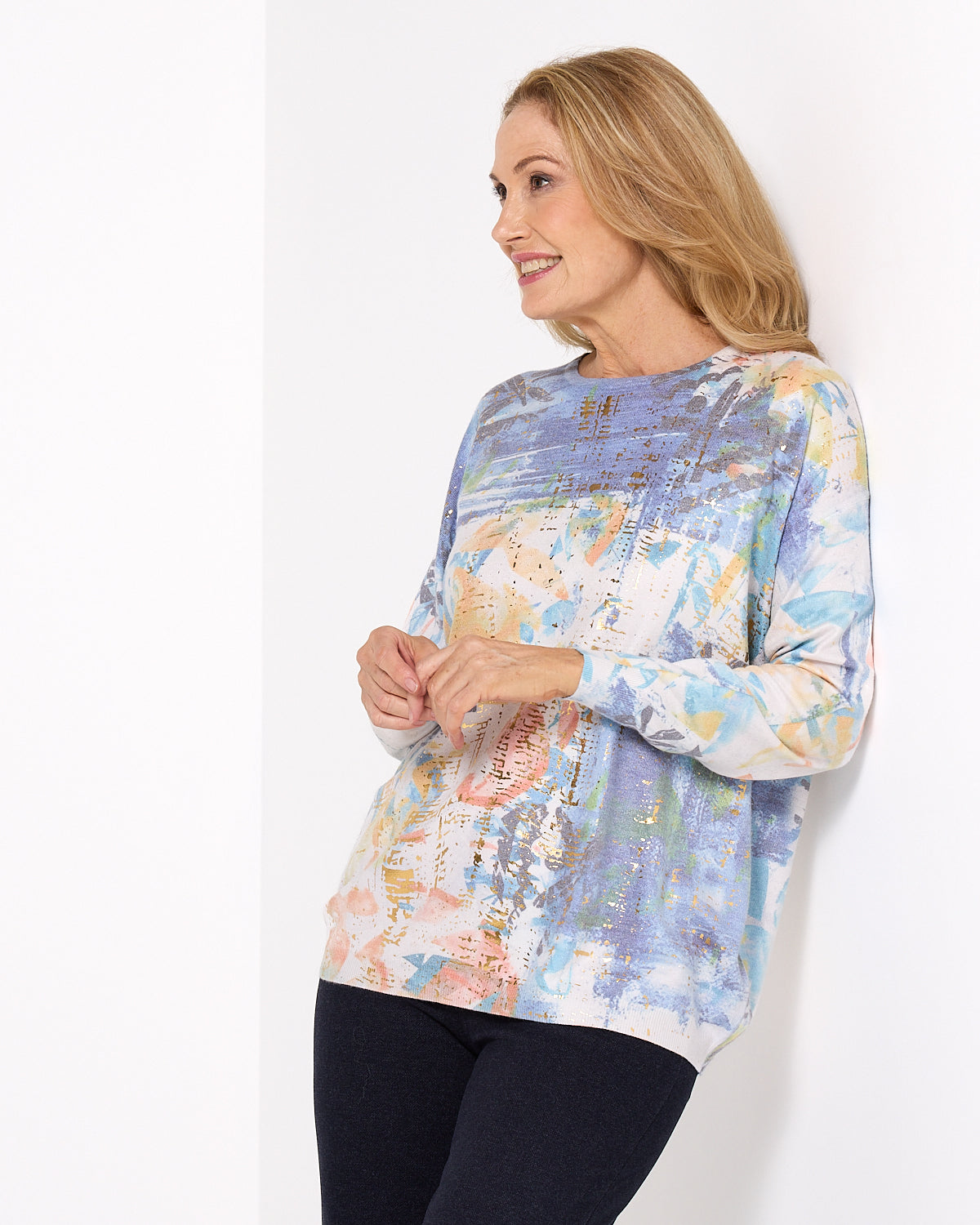 Balwyn Knit - Blue/Gold