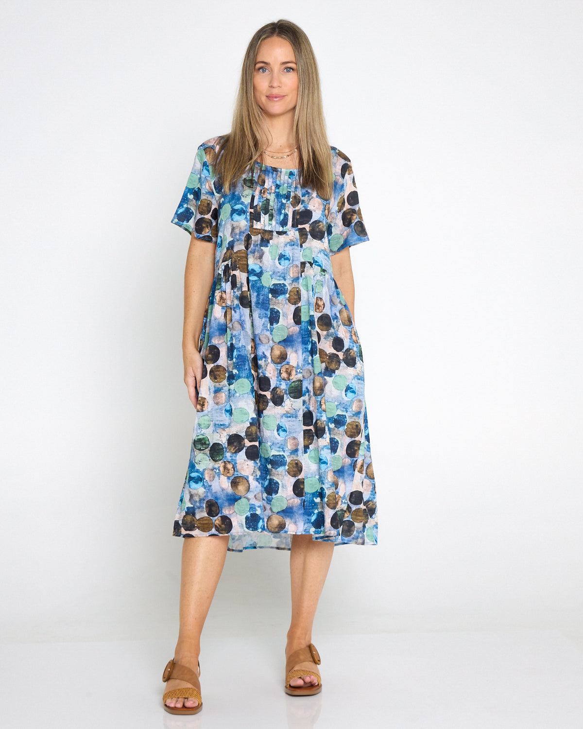 Elora Cotton Dress - Ocean Dapple