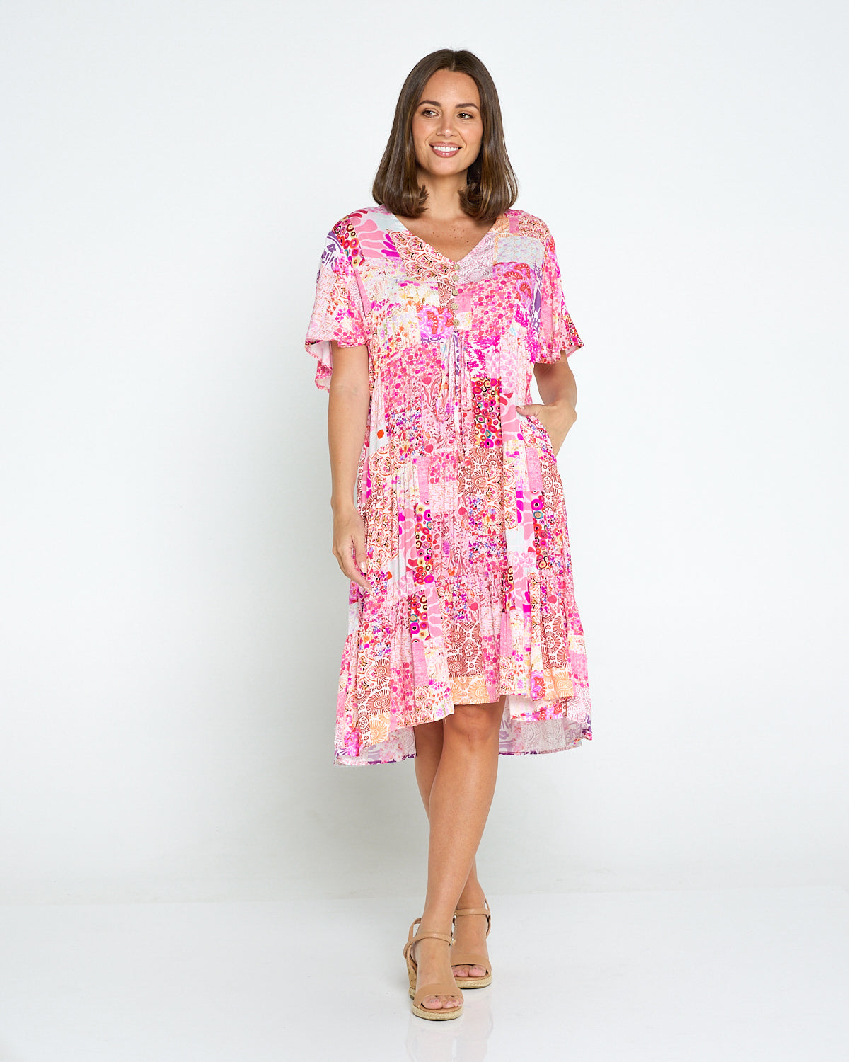 Tamblyn Dress - Fuchsia Floral Collage