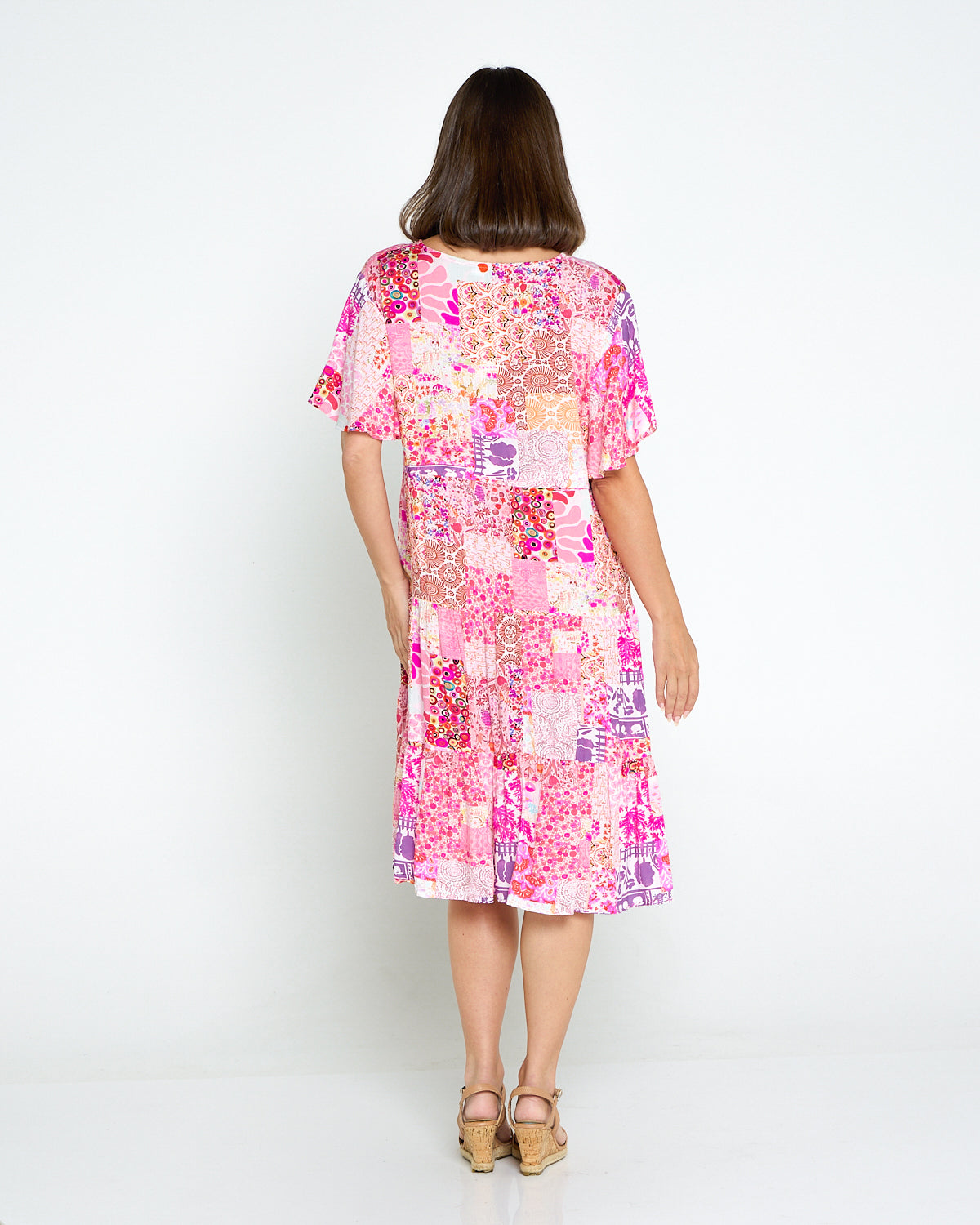 Tamblyn Dress - Fuchsia Floral Collage