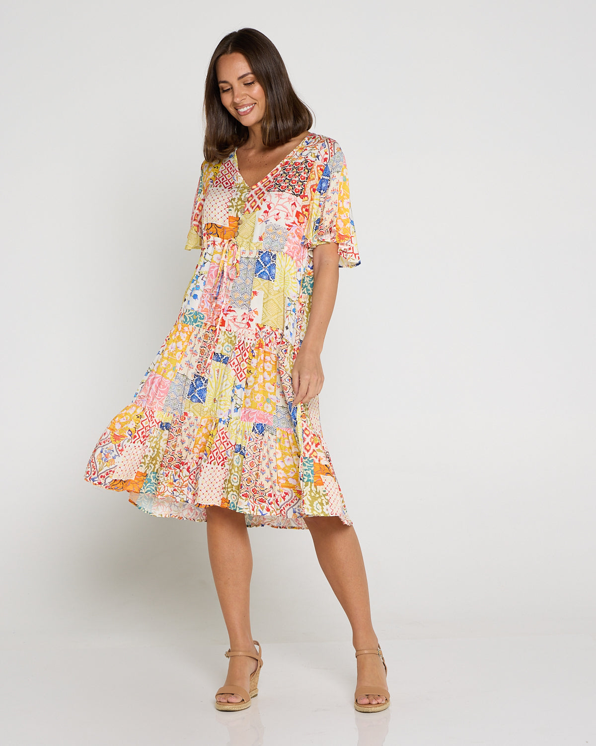 Tamblyn Dress - Lemon Floral Collage