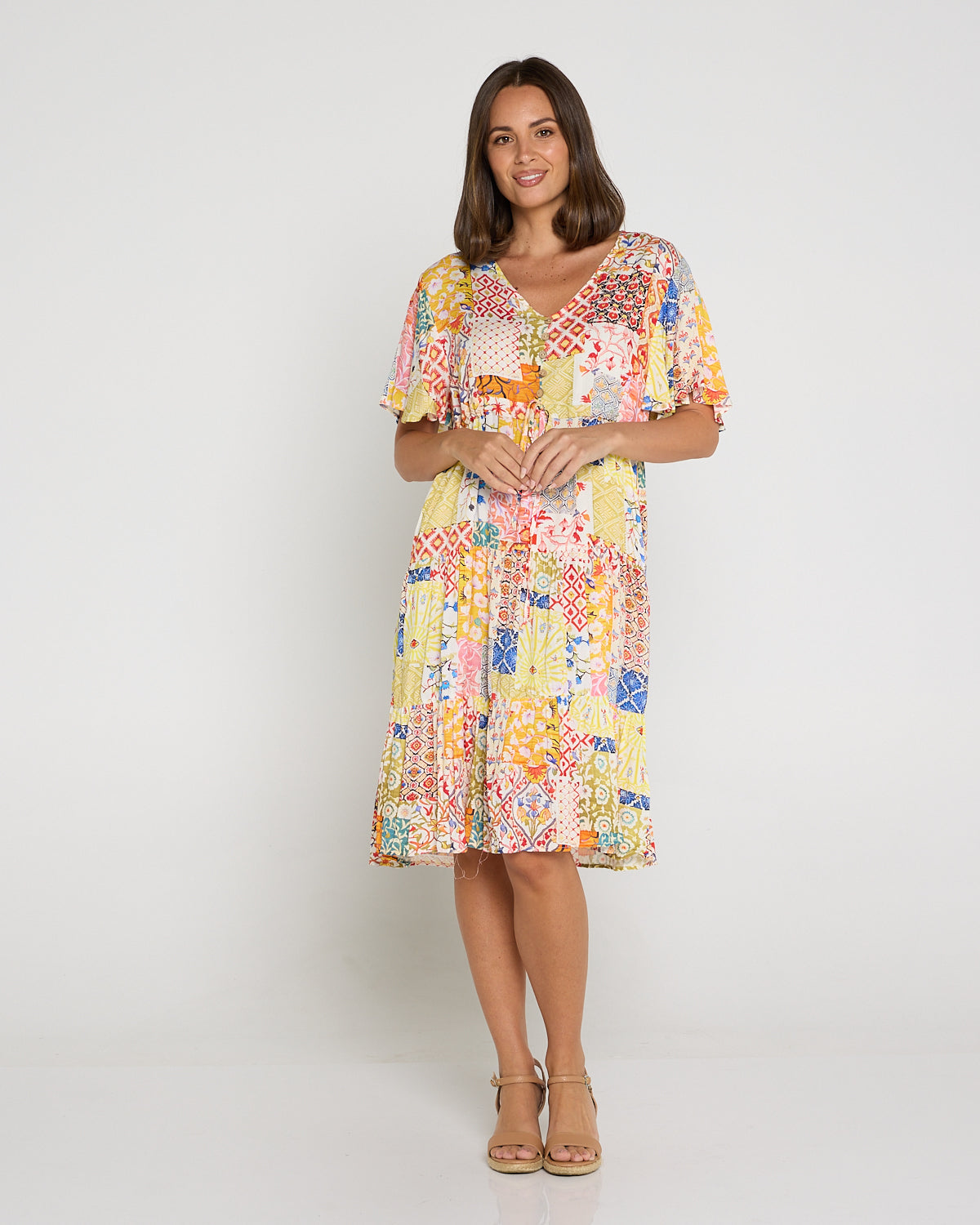Tamblyn Dress - Lemon Floral Collage