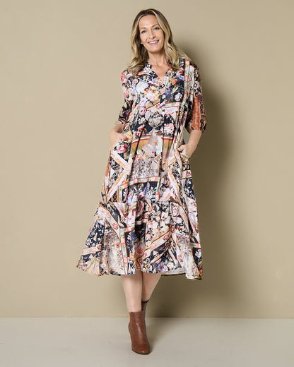Brookhaven Dress - Tapestry Noir