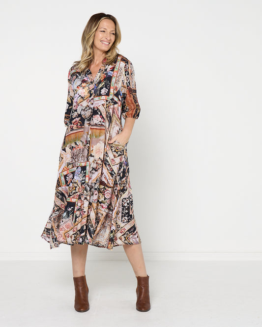 Brookhaven Dress - Tapestry Noir