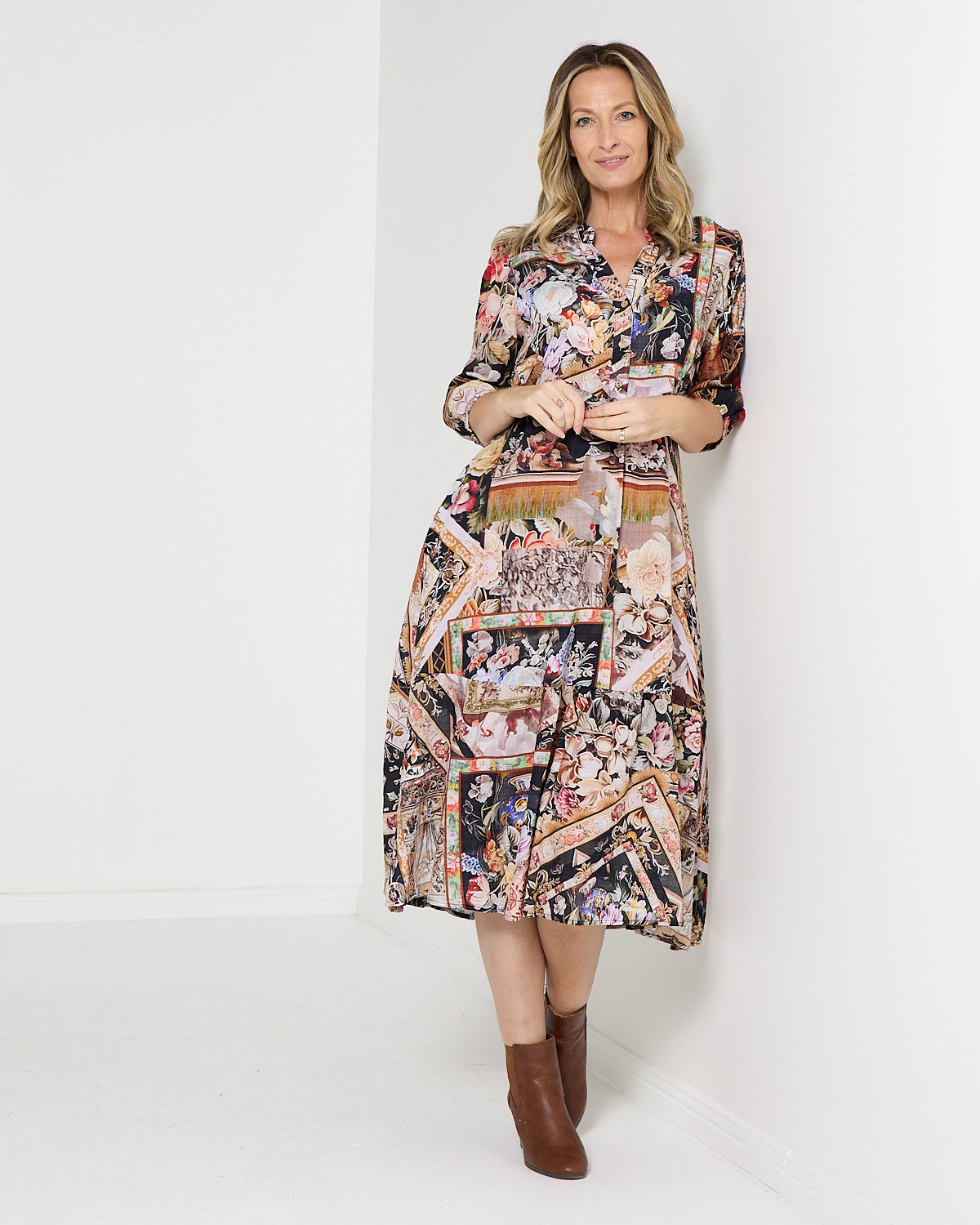 Brookhaven Dress - Tapestry Noir