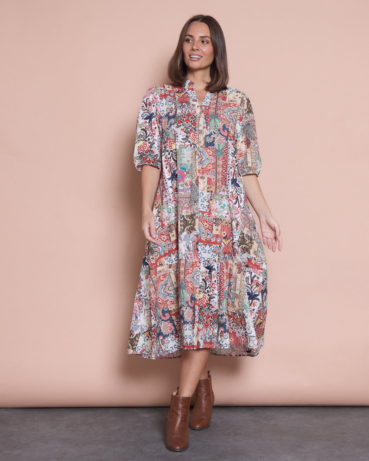 Palermo Dress - Patchwork Print
