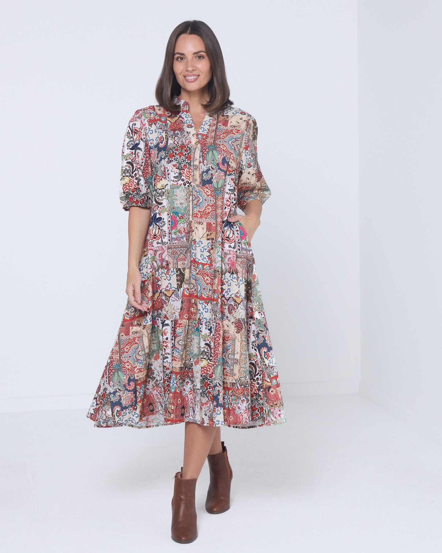 Palermo Dress - Patchwork Print