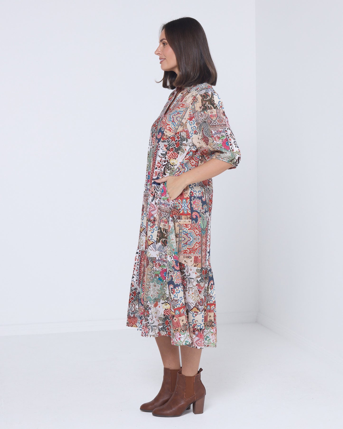 Palermo Dress - Patchwork Print