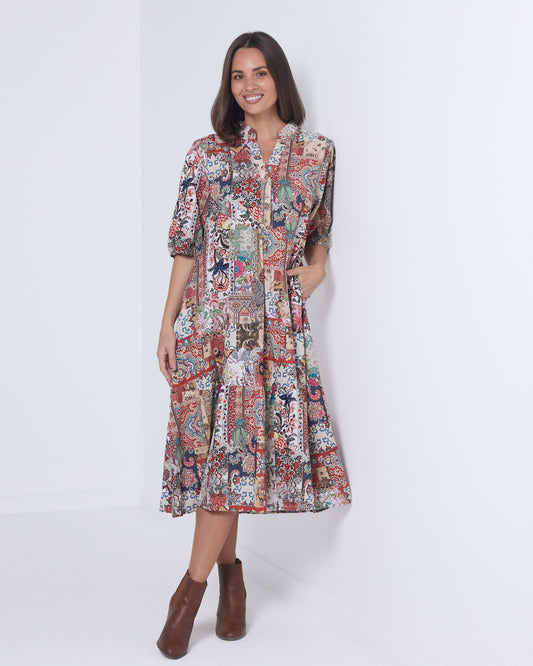 Palermo Dress - Patchwork Print