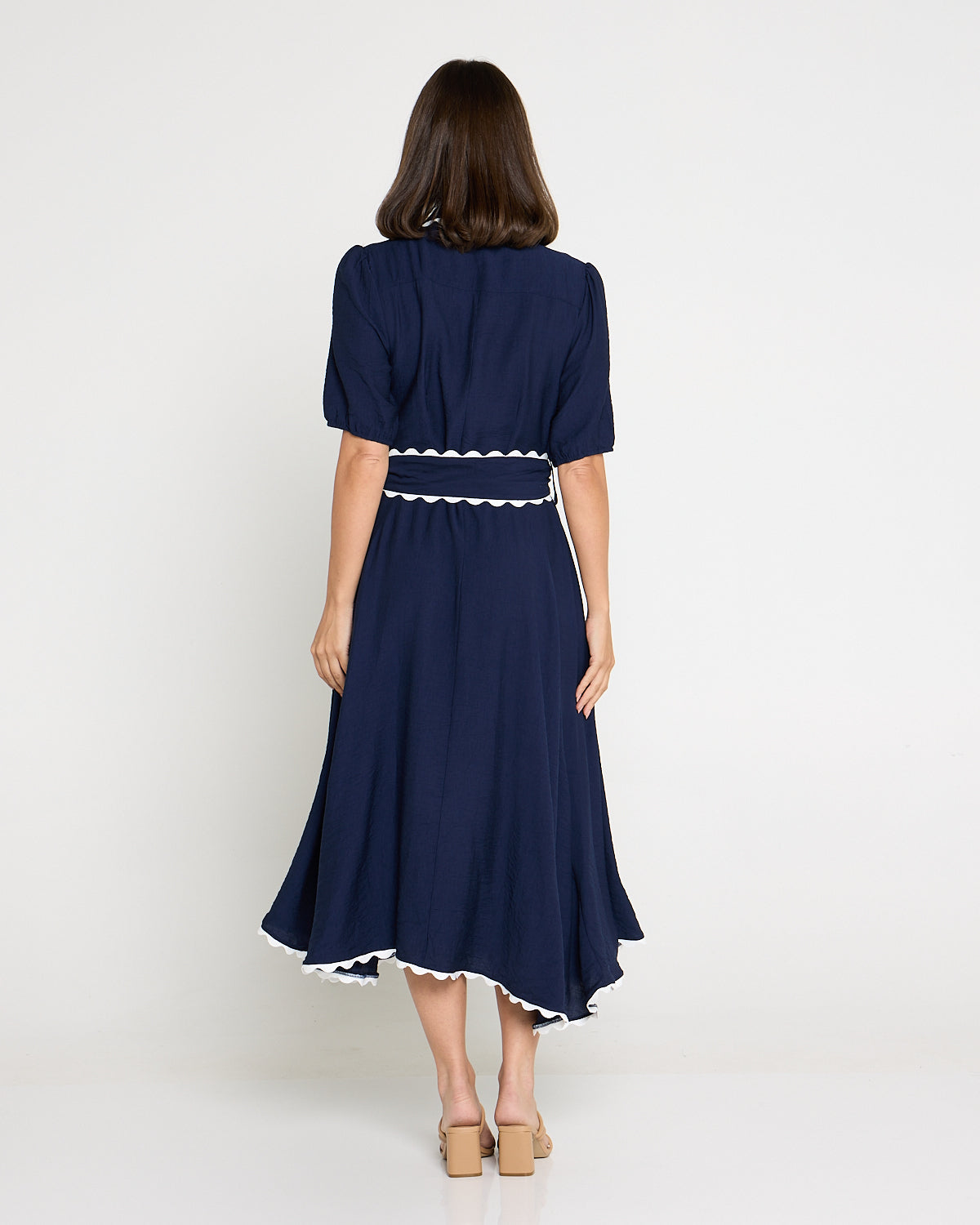 Lowen Ric Rac Shirt Dress - Navy