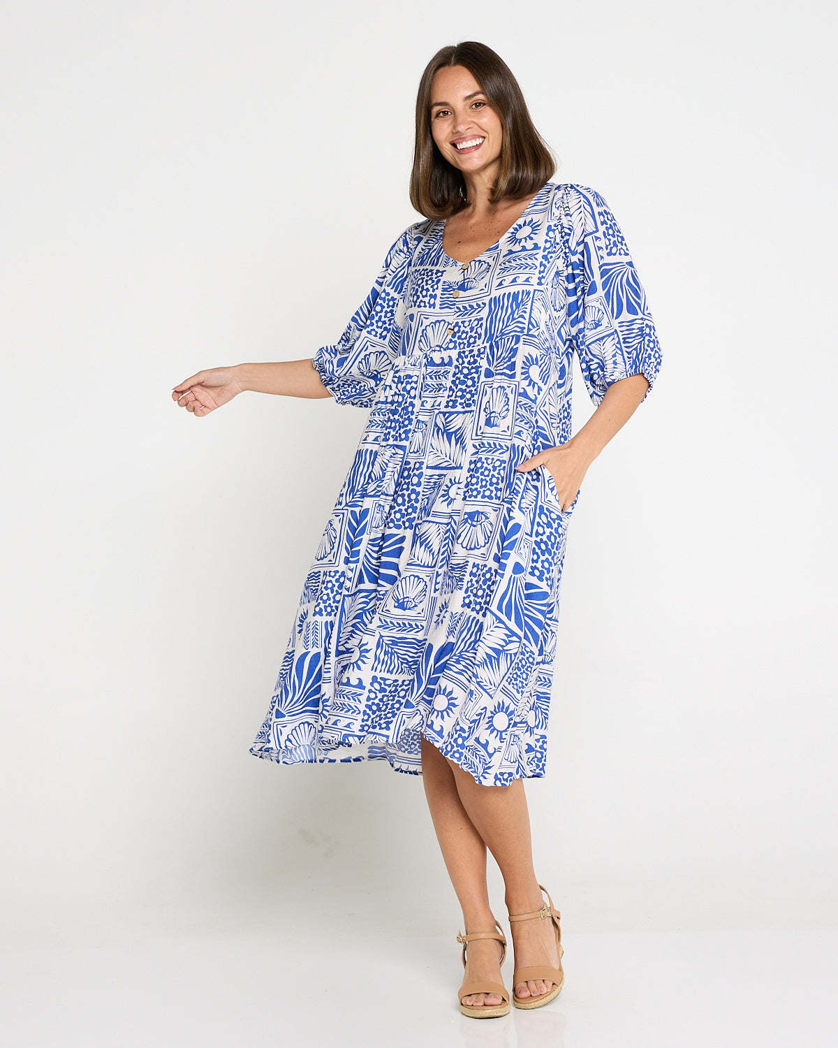 Shannon Dress - Santorini Tile