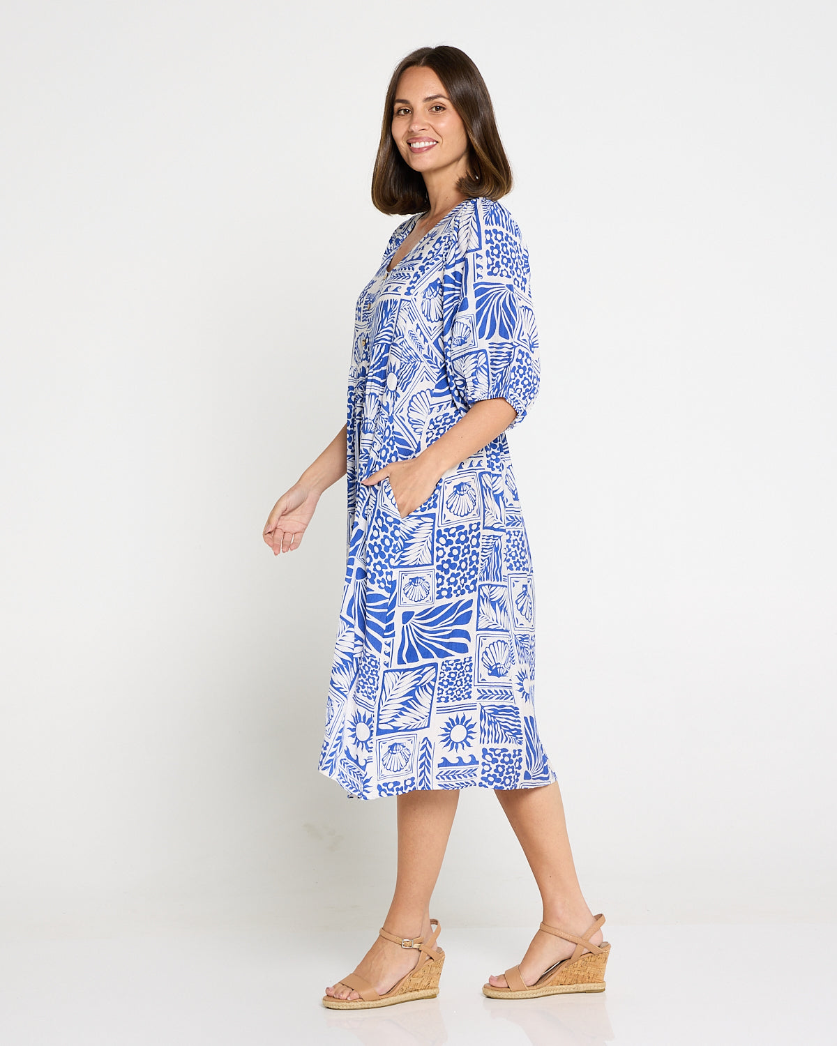 Shannon Dress - Santorini Tile
