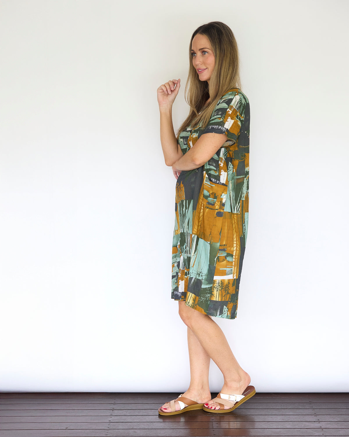 Eleanor Cotton Dress - Golden Hour Forest