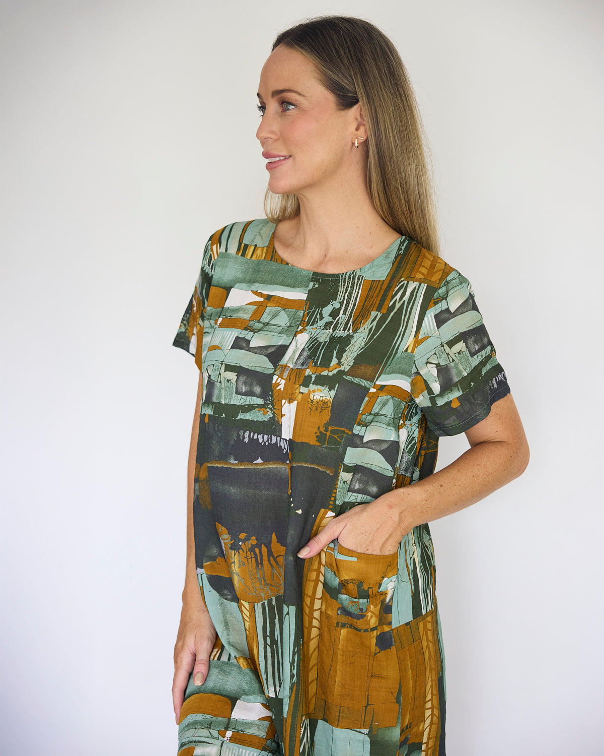 Eleanor Cotton Dress - Golden Hour Forest