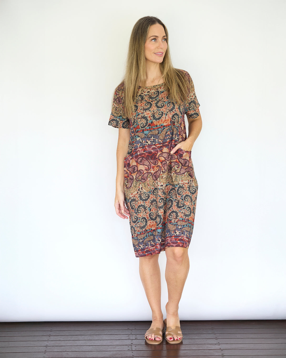 Eleanor Cotton Dress - Earthen Paisley