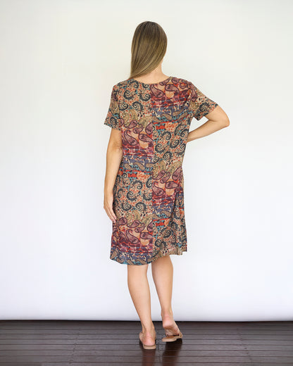 Eleanor Cotton Dress - Earthen Paisley