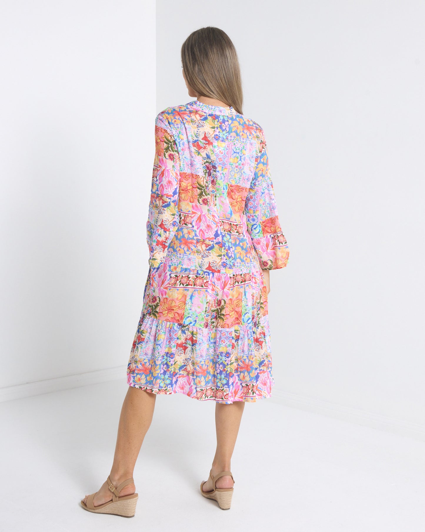Swanston Cotton Dress - Jewel Patchwork