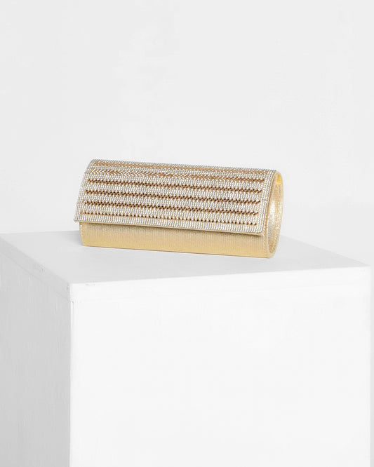 Gatsby Embellished Clutch - Gold