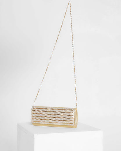 Gatsby Embellished Clutch - Gold