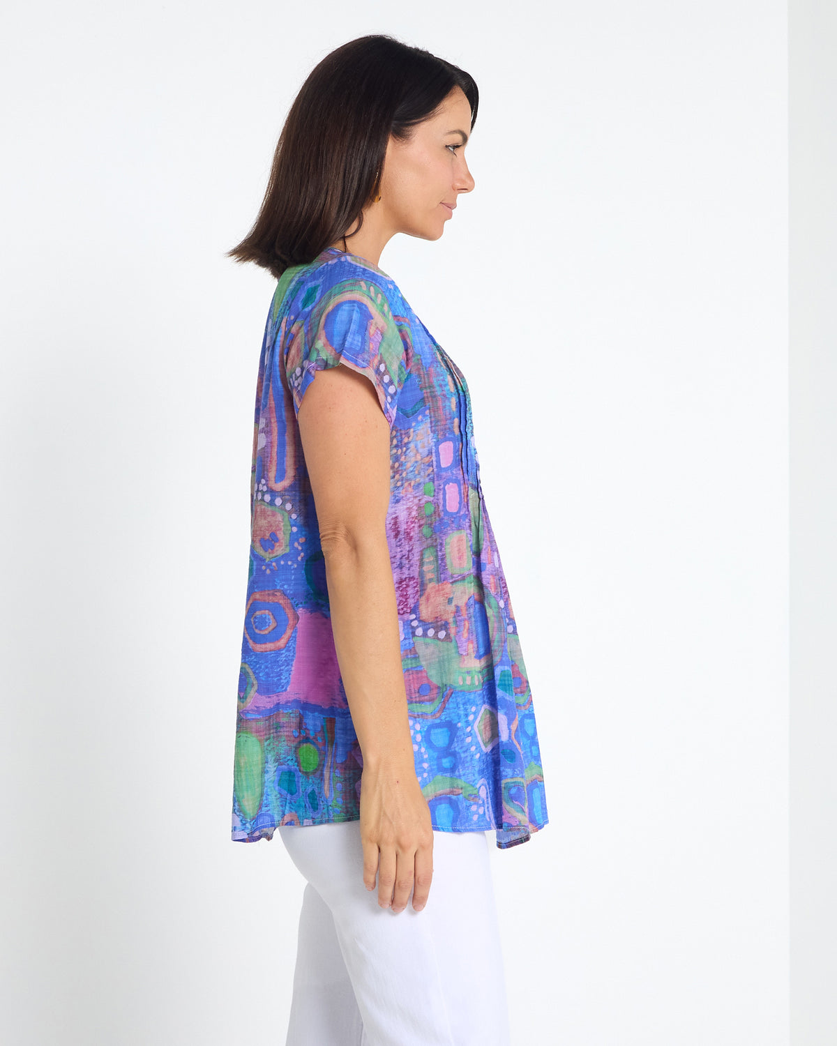 Carmody Cotton Pintuck Top - Violet Mirage