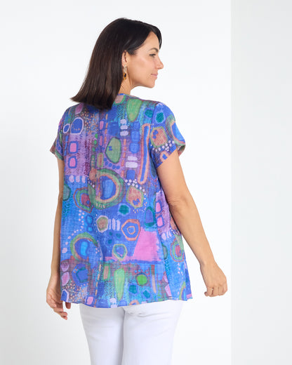 Carmody Cotton Pintuck Top - Violet Mirage