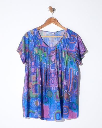 Carmody Cotton Pintuck Top - Violet Mirage