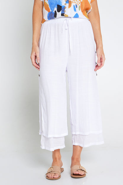 Liana Cropped Pants - White