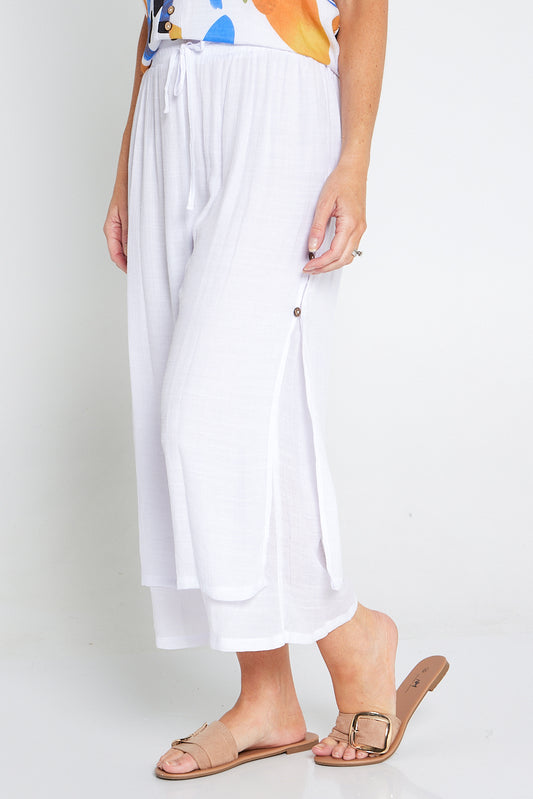 Liana Cropped Pants - White