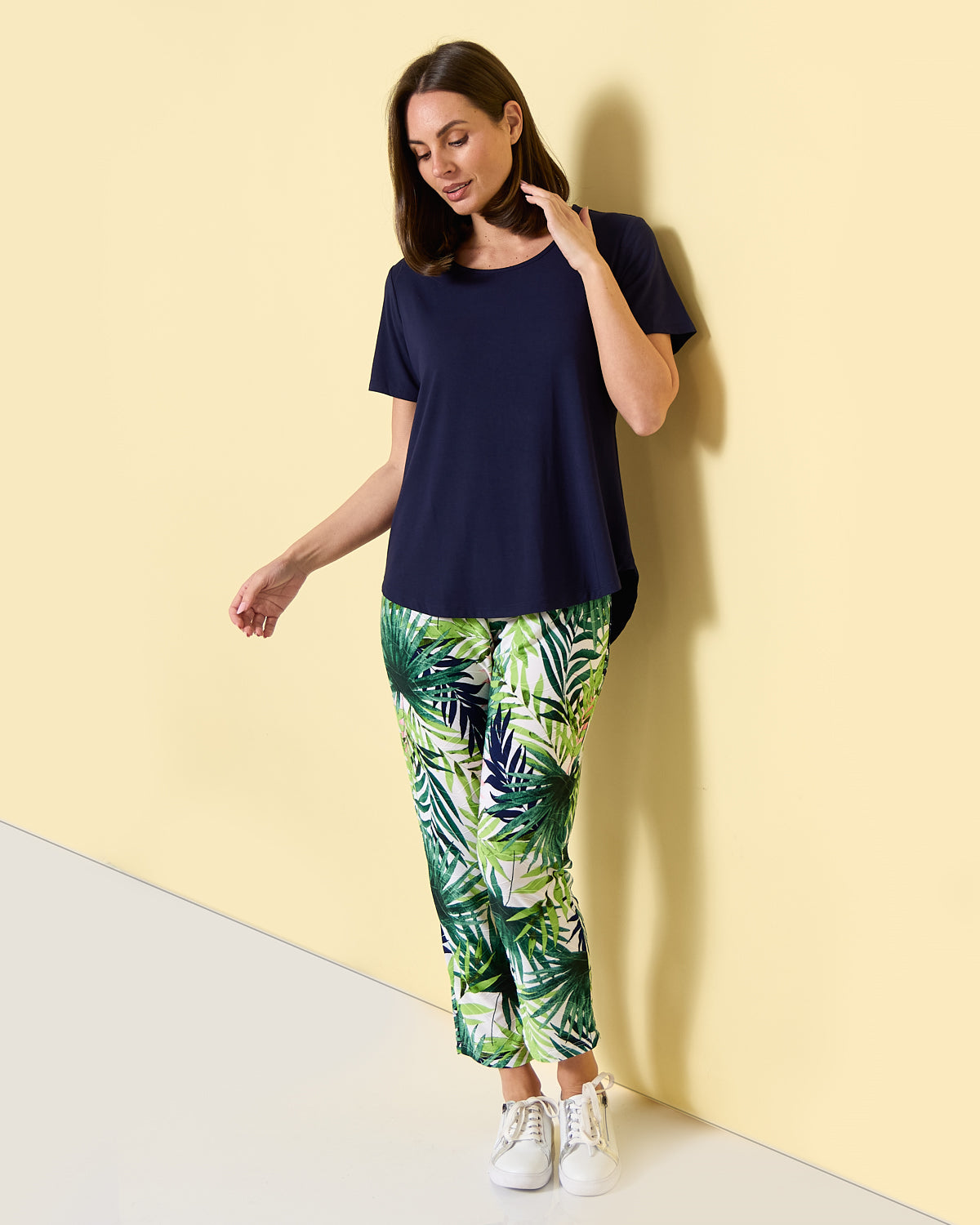 Gianna Printed Pants Petite - Tropical Palm