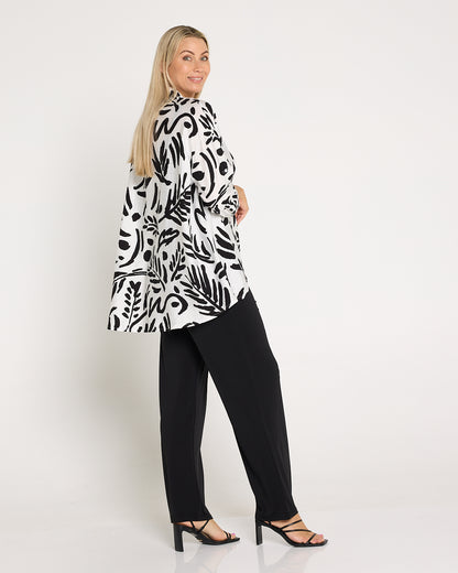 Giselle Shirt - Black/White Botanical