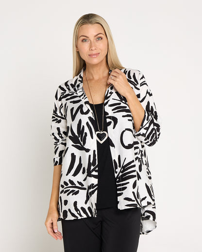 Giselle Shirt - Black/White Botanical