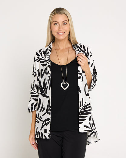 Giselle Shirt - Black/White Botanical