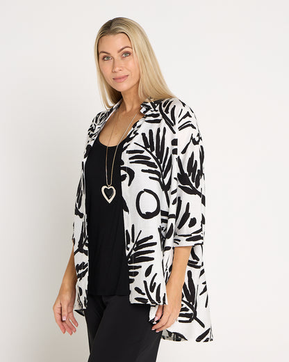 Giselle Shirt - Black/White Botanical